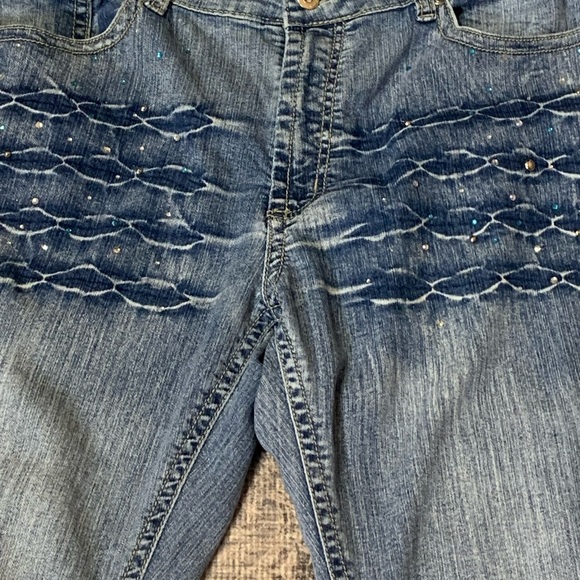Y2K Apollo Jeans Size 15/16 Jeans Bootcut Stretch Rhinestones - Picture 3 of 11